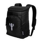 18L recycled thermal cooler backpack with main compartment black colour transfer printing view