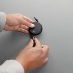 Retractable recycled aluminium 2-in-1 240W charging and data cable black colour ambient view 3 