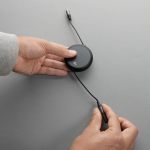 Retractable recycled aluminium 2-in-1 240W charging and data cable black colour ambient view 4