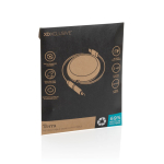 Retractable recycled aluminium 2-in-1 240W charging and data cable black colour second view with box