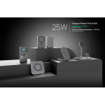 Eco-friendly 3-in-1 magnetic wireless desk charger 25W grey colour ambient view