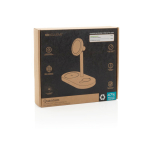 Eco-friendly 3-in-1 magnetic wireless desk charger 25W grey colour view with box