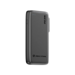 Power bank with retractable cable and charge indicator 10,000 mAh black colour