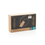 Power bank with charge indicator and retractable cable 45W 10,000 mAh grey colour view with box