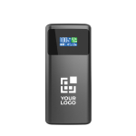 Power bank with charge indicator and retractable cable 45W 10,000 mAh grey colour printing view