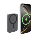 25W magnetic wireless power bank with USB-C 10,000 mAh grey colour third view