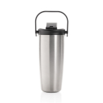 Recycled stainless steel thermal bottle with cord 600 ml silver colour fourth view
