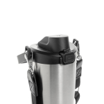 Recycled stainless steel thermal bottle with cord 600 ml silver colour fifth view
