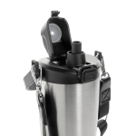 Recycled stainless steel thermal bottle with cord 600 ml silver colour sixth view