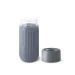 Thermal glass travel cup with silicone sleeve Black & Blum 340 ml grey colour second view