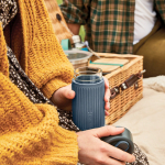 Thermal glass travel cup with silicone sleeve Black & Blum 340 ml grey colour