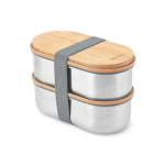 Black & Blum 1L airtight lunch box set with chopping-board lid grey colour