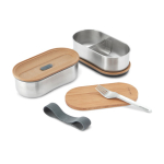 Black & Blum 1L airtight lunch box set with chopping-board lid grey colour fourth view
