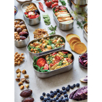 Black & Blum 1L airtight lunch box set with chopping-board lid grey colour ambient view 2