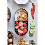 Black & Blum 1L airtight lunch box set with chopping-board lid grey colour