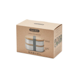 Black & Blum 1L airtight lunch box set with chopping-board lid grey colour view with box