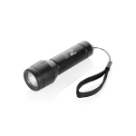 Compact eco rechargeable torch with cord 1W 500 mAh black colour view with logo