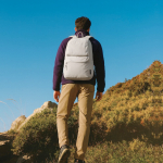 Convertible anti-theft zip backpack, 22L, 16” grey colour