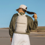 Convertible anti-theft zip backpack, 22L, 16” grey colour