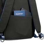 Convertible anti-theft zip backpack, 22L, 16” navy-blue colour eighth view