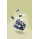 Travel case with clamshell opening and 2.5L capacity 8” navy-blue colour ambient view