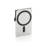 Magnetic aluminium card holder for mobile with RFID blocking silver colour