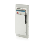 Magnetic aluminium card holder for mobile with RFID blocking silver colour third view