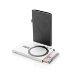 Magnetic aluminium card holder for mobile with RFID blocking silver colour general view