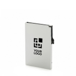 Magnetic aluminium card holder for mobile with RFID blocking silver colour printing view