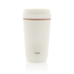 Recycled plastic thermal cup with 360° lid Topl 350ml white colour