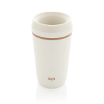 Recycled plastic thermal cup with 360° lid Topl 350ml white colour second view