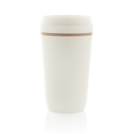 Recycled plastic thermal cup with 360° lid Topl 350ml white colour third view