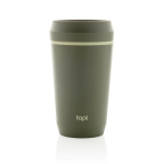 Recycled plastic thermal cup with 360° lid Topl 350ml green colour
