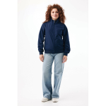 Unisex urban jacket medium fit with zip and lining 95 g/m² Iqoniq Odin navy-blue colour fifth model view