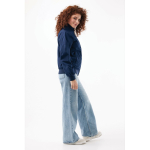 Unisex urban jacket medium fit with zip and lining 95 g/m² Iqoniq Odin navy-blue colour