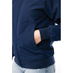 Unisex urban jacket medium fit with zip and lining 95 g/m² Iqoniq Odin navy-blue colour