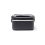 Recycled stainless steel lunch box with elastic strap 750ml black colour third view