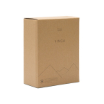 Recycled stainless steel lunch box with elastic strap 750ml black colour view with box