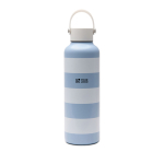 Leakproof thermal bottle with beach design and carry handle 600ml light blue colour printing view