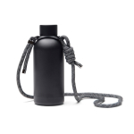 Recycled stainless steel thermal bottle with rope 400ml black colour