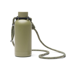 Recycled stainless steel thermal bottle with rope 400ml green colour