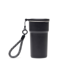 Recycled stainless steel travel cup with cups inside 450ml black colour