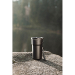 Recycled stainless steel travel cup with cups inside 450ml black colour ambient view