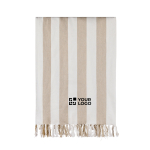 Family hammam towel in recycled cotton 200 g/m² 180×180 cm beige colour printing view