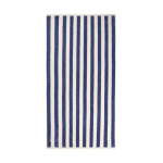 Recycled cotton beach towel, two-tone striped 450 g/m² 80 x160 cm navy-blue colour