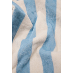 Recycled cotton beach towel, two-tone striped 450 g/m² 80 x160 cm light blue colour ambient view 4