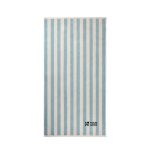 Recycled cotton beach towel, two-tone striped 450 g/m² 80 x160 cm light blue colour printing view