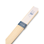 Portable bamboo fan with ‘Out of the office’ message white colour third view