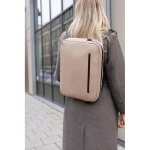 2-in-1 convertible recycled polyester backpack for 15” laptop ivory colour ambient view