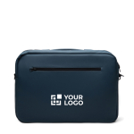 2-in-1 convertible recycled polyester backpack for 15” laptop navy-blue colour printing view